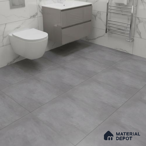 Stone Floor Tile TL 09745 D  1 ft x 1 ft Grey Ceramic Matte Finish Floor Tile - 9 mm | Ideal for Bathroom