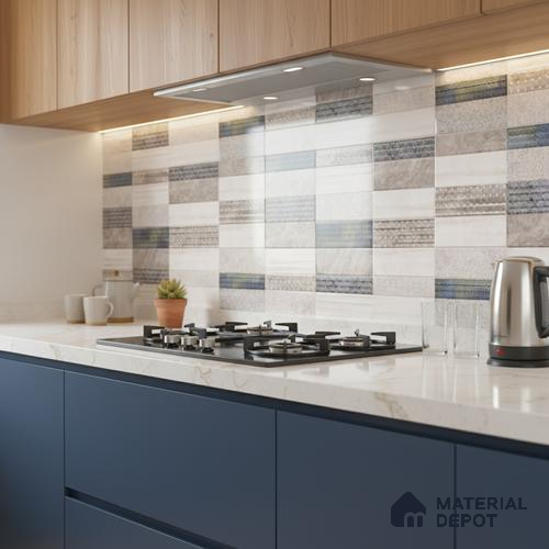 Patterned Wall Tile TL 09750 C 2 ft x 1 ft Ceramic Glossy Finish Highlighter 1 Tile - 9 mm | Ideal for Bathroom, Kitchen | Please Expect a Slight Variation of Pattern