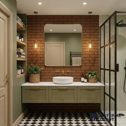 Brick Wall Tile Orange Alloy P-143 TL 09776 2 ft x 1 ft Matte Finish Ceramic Tile - 9 mm