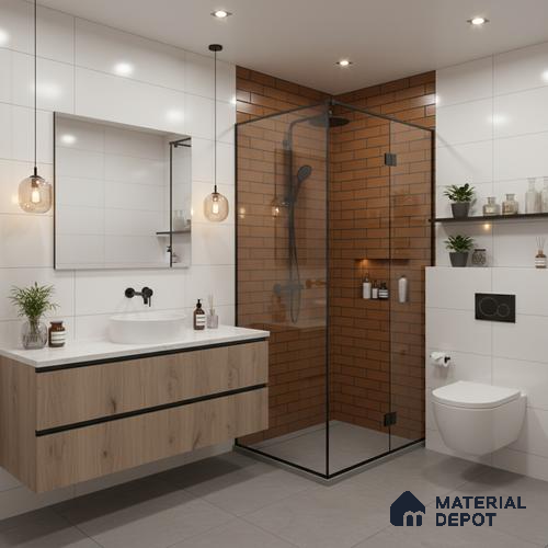Subway Look Orange Alloy P-190 TL 09779 B 2 ft x 1 ft Matte Finish Ceramic Wall Tile - 9 mm | Please Expect a Slight Variation of Pattern