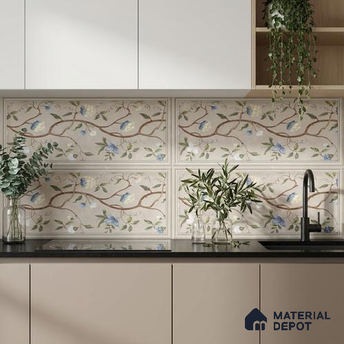 Tropical Wall Tile TL 09781 Matte Finish 2 ft x 1 ft Ceramic Wall Tile - 9 mm | Please Expect a Slight Variation of Pattern