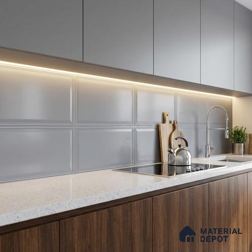 Plain Look Elegant Grey TL 09783 C 2 ft x 1 ft Matte Finish Ceramic Wall Tile - 9 mm