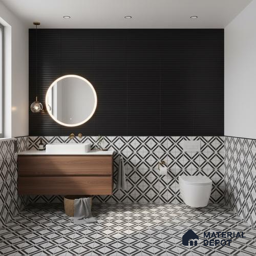 Punch Wall Tile TL 09784 B Zeta Black 2 ft x 1 ft Glossy Finish Ceramic Tile - 9 mm