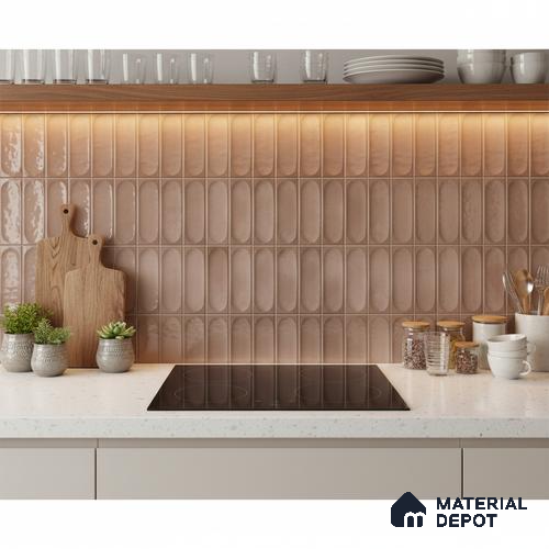 Faux Subway Look Cuba Brown TL 09785 B 2 ft x 1 ft Glossy Finish Ceramic Wall Tile - 9 mm