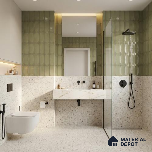 Faux Subway Look Cuba Green TL 09785 C 2 ft x 1 ft Glossy Finish Ceramic Wall Tile - 9 mm