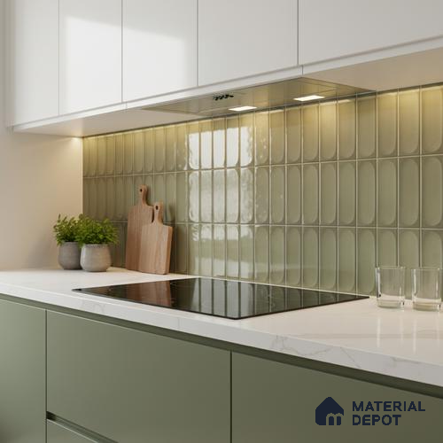 Faux Subway Look Cuba Green TL 09785 C 2 ft x 1 ft Glossy Finish Ceramic Wall Tile - 9 mm