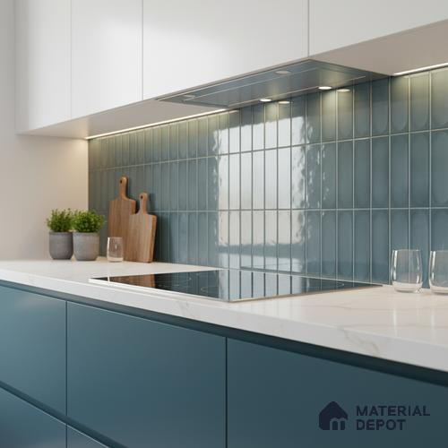 Faux Subway Look Cuba Aqua TL 09785 2 ft x 1 ft Glossy Finish Ceramic Wall Tile - 9 mm