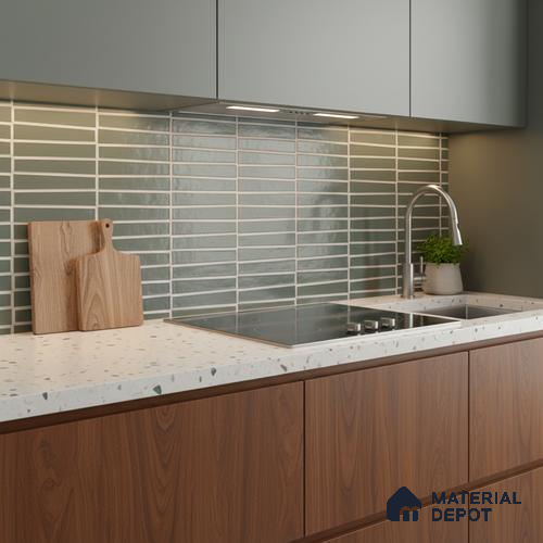 Faux Subway Look Empire Green TL 09786 B 2 ft x 1 ft Matte Finish Ceramic Wall Tile - 9 mm