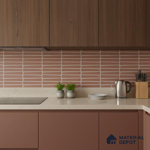Highlighter Look Empire Red (P-208) TL 09786 D 2 ft x 1 ft Matte Finish Ceramic Wall Tile - 9 mm