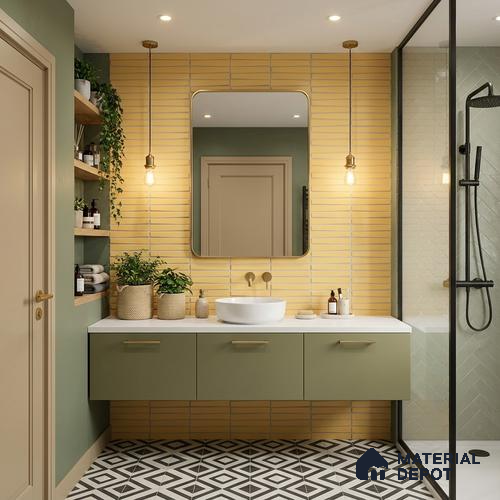 Faux Subway Look Empire Yellow TL 09786 F 2 ft x 1 ft Matte Finish Ceramic Wall Tile - 9 mm