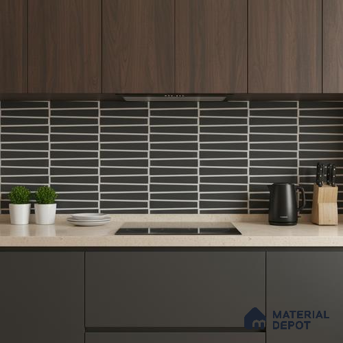 Highlighter Look Empire Black TL 09786 2 ft x 1 ft Matte Finish Ceramic Wall Tile - 9 mm