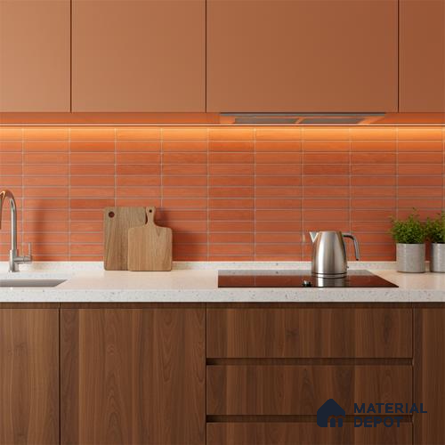 Subway Look Gama Red TL 09787 D 2 ft x 1 ft Matte Finish Ceramic Wall Tile - 9 mm | Please Expect a Slight Variation of Pattern