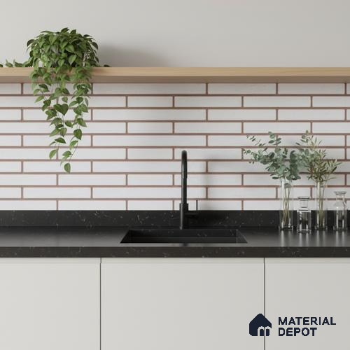 Subway Look Gama White TL 09787 E 2 ft x 1 ft Matte Finish Ceramic Wall Tile - 9 mm | Please Expect a Slight Variation of Pattern