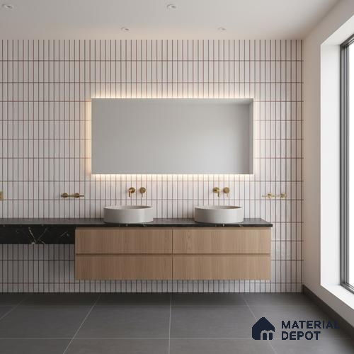 Subway Look Gama White TL 09787 E 2 ft x 1 ft Matte Finish Ceramic Wall Tile - 9 mm | Please Expect a Slight Variation of Pattern