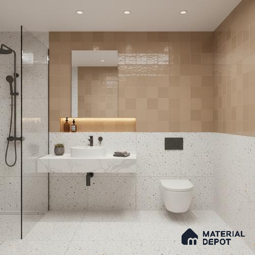 Faux Subway Wall Tile TL 09788 C Luxe Brown 2 ft x 1 ft Glossy Finish Ceramic Wall Tile - 9 mm | Suitable For Bathroom, Kitchen Backsplash | Please Expect a Slight Variation of Pattern
