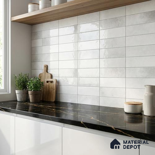 Faux Subway Look Luxuria White R1 TL 09789 E 2 ft x 1 ft Glossy Finish Ceramic Wall Tile - 9 mm