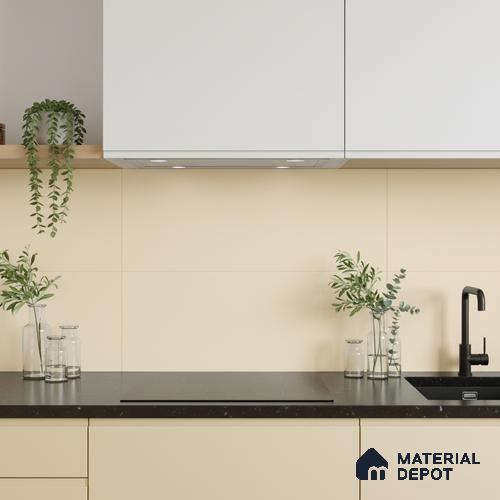 Plain Look Matt Ivory TL 09790 C 2 ft x 1 ft Matte Finish Ceramic Wall Tile - 9 mm