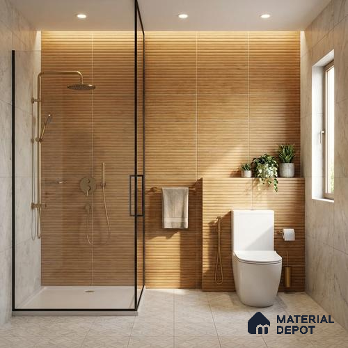 Wooden Punch Wall Tile 31605 HL 6 (P-135) TL 09791 B 2 ft x 1 ft Matte Finish Ceramic Tile - 9 mm