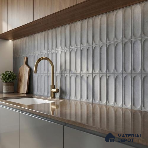 Highlighter Look Luna Grey TL 09792 D 2 ft x 1 ft Matte Finish Ceramic Wall Tile - 9 mm