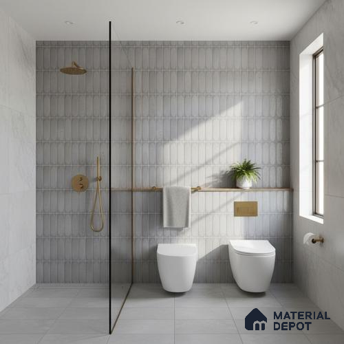 Highlighter Look Luna Grey TL 09792 D 2 ft x 1 ft Matte Finish Ceramic Wall Tile - 9 mm