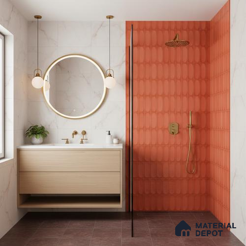 Faux Subway Look Luna Red TL 09792 E 2 ft x 1 ft Matte Finish Ceramic Wall Tile - 9 mm