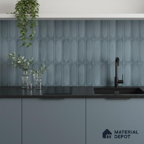 Faux Subway Look Luna Aqua TL 09792 2 ft x 1 ft Matte Finish Ceramic Wall Tile - 9 mm
