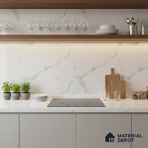 Marble Look Wall Tile 21555 L TL 09793 2 ft x 1 ft Glossy Finish Ceramic Tile - 9 mm
