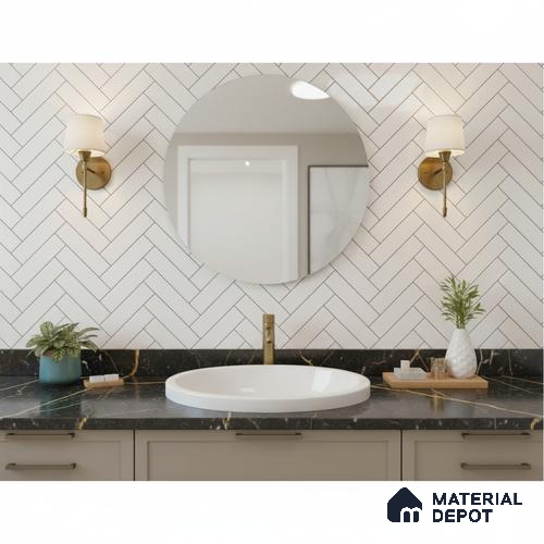 Faux Subway Look 22102 HL 1 TL 09794 2 ft x 1 ft Glossy Finish Ceramic Wall Tile - 9 mm