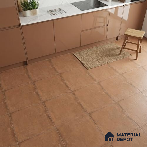 Stone Floor & Wall Tile TL 09811  2 ft x 2 ft Brown Vitrified Matte Finish Tile - 9 mm | Ideal for Living Room, Bedroom, Bathroom, Kitchen