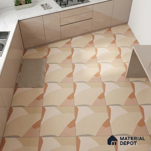 Moroccan Floor & Wall Tile TL 09816  2 ft x 2 ft Ivory Vitrified Matte Finish Tile - 9 mm | Ideal for Living Room, Bedroom, Bathroom, Kitchen | Please Expect a Slight Variation of Pattern