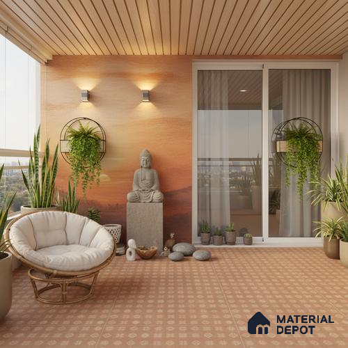Moroccan Floor & Wall Tile TL 09818 B 2 ft x 2 ft Tactile Memoria Decor Vitrified Matte Finish Tile - 9 mm | Ideal for Living Room, Bedroom, Bathroom & Kitchen | Please Expect a Slight Variation of Pattern