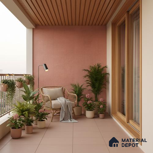 Punch Wall Tile TL 09941 4 ft x 2 ft Red Vitrified Matte Finish Tile - 9 mm | Ideal for Living Room, Bedroom, Bathroom, Kitchen