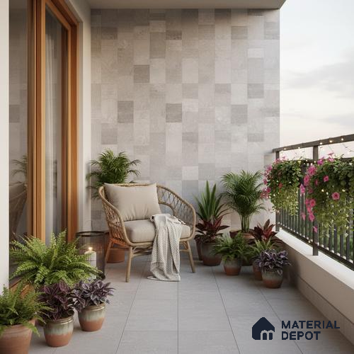 Punch Wall Tile TL 09943 4 ft x 2 ft Grey Vitrified Matte Finish Tile - 9 mm | Ideal for Living Room, Bedroom, Bathroom, Kitchen