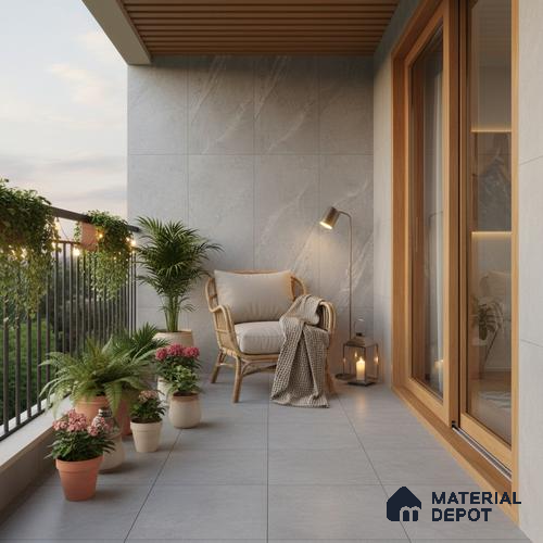 Punch Wall & Floor Tile TL 09945 B 4 ft x 2 ft Grey Vitrified Matte Finish Tile - 9 mm | Ideal for Living Room, Bedroom, Bathroom, Kitchen