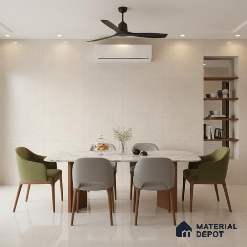 Punch Wall & Floor Tile TL 09949 B 4 ft x 2 ft Cream Vitrified Matte Finish Tile - 9 mm | Ideal for Living Room, Bedroom, Bathroom, Kitchen
