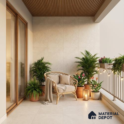 Punch Wall & Floor Tile TL 09949 B 4 ft x 2 ft Cream Vitrified Matte Finish Tile - 9 mm | Ideal for Living Room, Bedroom, Bathroom, Kitchen