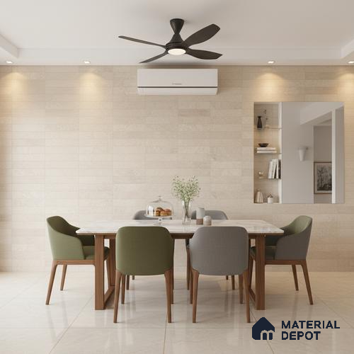 Punch Wall Tile TL 09949 4 ft x 2 ft Cream Vitrified Matte Finish Tile - 9 mm | Ideal for Living Room, Bedroom, Bathroom, Kitchen