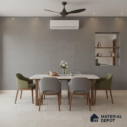 Punch Wall Tile TL 09951 4 ft x 2 ft Grey Vitrified Matte Finish Tile - 9 mm | Ideal for Living Room, Bedroom, Bathroom, Kitchen