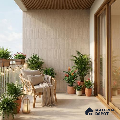 Punch Wall Tile TL 09952 C 4 ft x 2 ft Brown Vitrified Matte Finish Tile - 9 mm | Ideal for Living Room, Bedroom, Bathroom, Kitchen