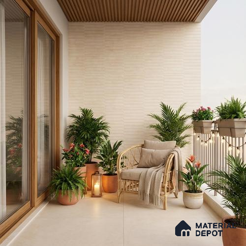 Punch Wall Tile TL 09952 4 ft x 2 ft Beige Vitrified Matte Finish Tile - 9 mm | Ideal for Living Room, Bedroom, Bathroom, Kitchen