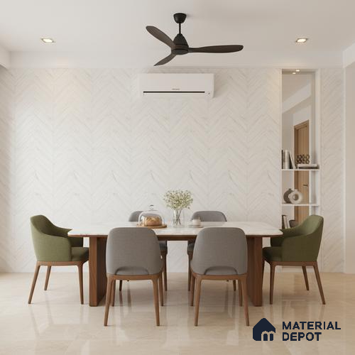 Punch Wall & Floor Tile TL 09955 4 ft x 2 ft White Vitrified Matte Finish Tile - 9 mm | Ideal for Living Room,Bedroom,Bathroom,Kitchen