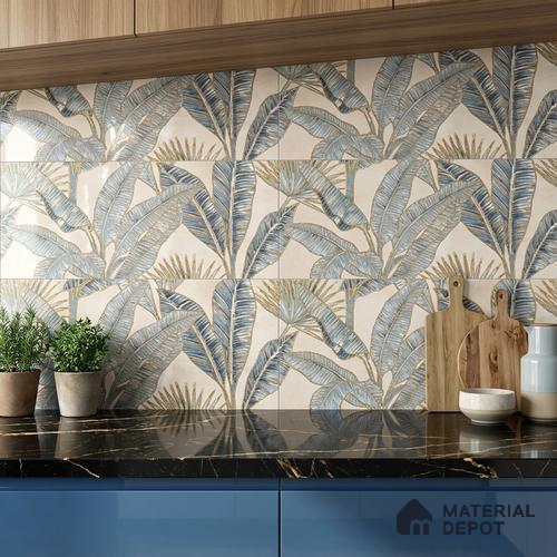 Floral Wall Tile TL 09994 E Fantasy Ivory Decor - 1A 2 ft x 1 ft Pink Ceramic Glue Matte Finish Decor A Tile - 9 mm | Ideal for Living Room, Bathroom, Kitchen | Please Expect a Slight Variation of Pattern