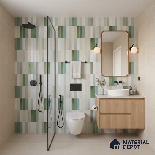 Wall Tile TL 10011 | CRV-101 | 1 ft x 1 ft  Finish Ceramic Tile - 10 mm | Suitable for Kitchen, Bathroom & Dining Area | Please Expect a Slight Variation of Pattern