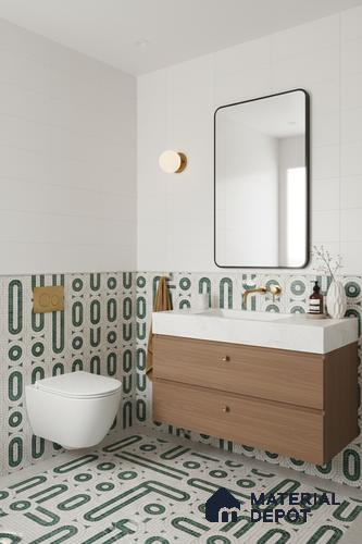 Wall Tile TL 10012 | CRV-102 | 1 ft x 1 ft Finish Ceramic Tile - 10 mm | Suitable for Living Room, Bedroom, Bathroom & Kitchen | Please Expect a Slight Variation of Pattern