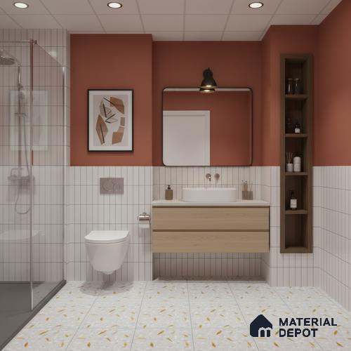 Moroccan Wall & Floor Tile TL 10014 | CRV104 | 1 ft x 1 ft Finish Ceramic Tile - 10 mm | Suitable for Living Room, Bedroom, Bathroom & Kitchen | Please Expect a Slight Variation of Pattern