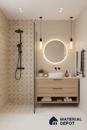 Wall & Floor Tile TL 10016 | CRV-106 | 1 ft x 1 ft  Finish Ceramic Tile - 10 mm | Suitable for Living Room, Bedroom, Bathroom & Kitchen | Please Expect a Slight Variation of Pattern