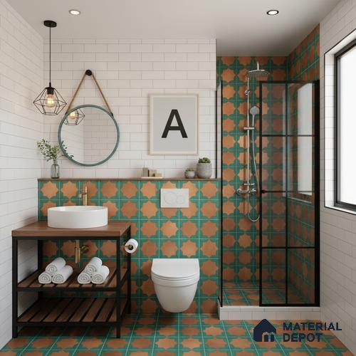 Wall & Floor Tile TL 10021 | CRV-114 | 1 ft x 1 ft  Finish Ceramic Tile - 10 mm | Suitable for Living Room, Bedroom, Bathroom & Kitchen | Please Expect a Slight Variation of Pattern