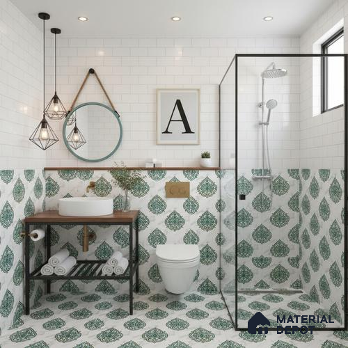 Wall & Floor Tile TL 10031 | CRV-78 | 1 ft x 1 ft  Finish Ceramic Tile - 10 mm | Suitable for Living Room, Bedroom, Bathroom & Kitchen | Please Expect a Slight Variation of Pattern