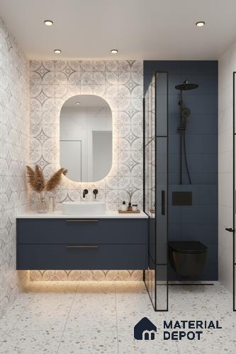 Wall Tile TL 10037 | CRV-87 | 1 ft x 1 ft  Finish Ceramic Tile - 10 mm | Suitable for Living Room, Bedroom, Bathroom & Kitchen | Please Expect a Slight Variation of Pattern
