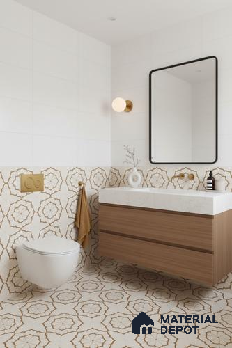 Wall Tile TL 10038 | CRV-88 | 1 ft x 1 ft Finish Ceramic Tile - 10 mm | Suitable for Living Room, Bedroom, Bathroom & Kitchen | Please Expect a Slight Variation of Pattern